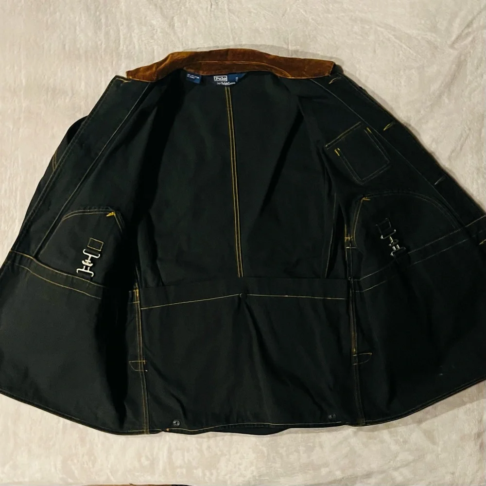 Vintage Polo Ralph Lauren Black Chore Coat Barn Jacket Men’s Size Medium - Picture 3 of 4